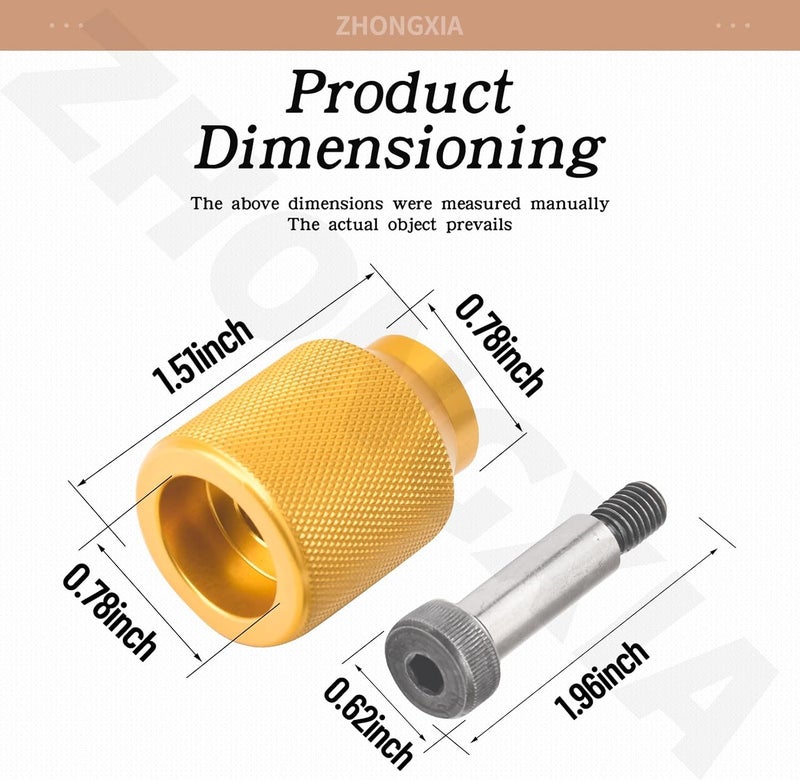ZHONGXIA Upgrade Aluminum Alloy Stubby Knob Compatible With Dewalt DW735 Planer Stubby Knob, DW735X Planer (Yellow) - Image 3